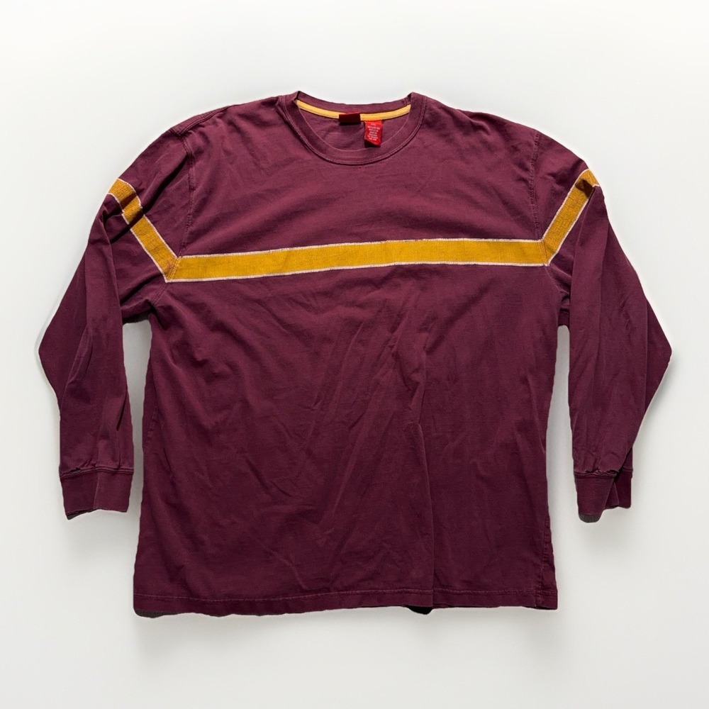 Vintage Mossimo Red Stripe 2XL Distressed Grunge Long Sleeve Y2K Skate Shirt Tee